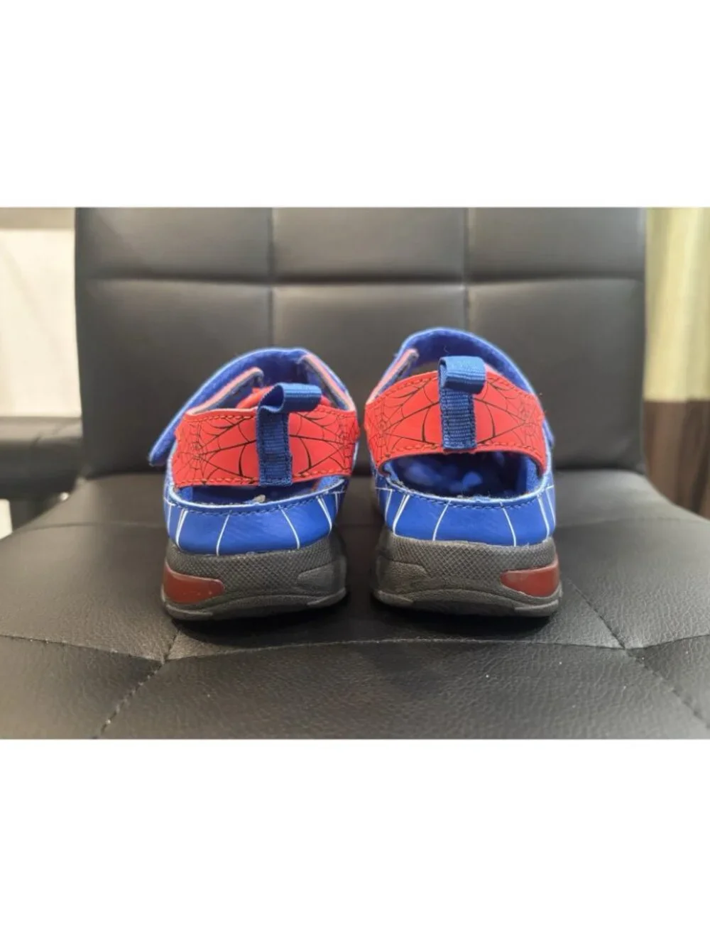 Marvel Spiderman Boy's Red &Blue Hook & Loop Light Up Sandal Shoes Size 13